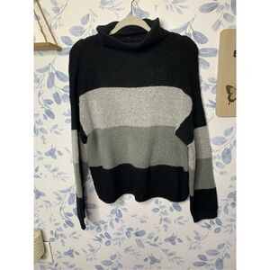 Cliché Color Block Turtleneck Pullover Sweater Size L